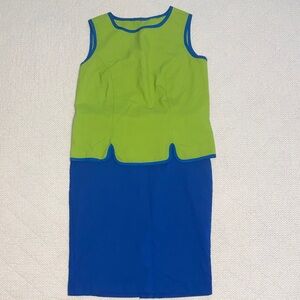 Green and Blue Sleeveless Dress